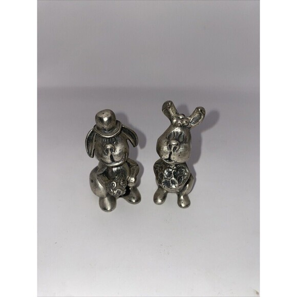 Vintage Peltro Italy Pewter Bride and Groom Dog Figurines Heavy Fine Pewter RARE - Picture 16 of 16